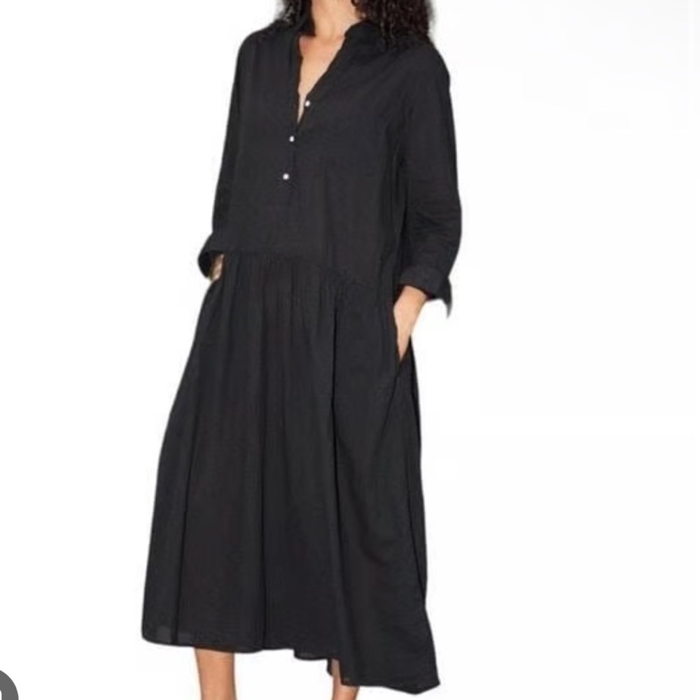 Grayson The Changemaker Black Full Length Midi Dress Large